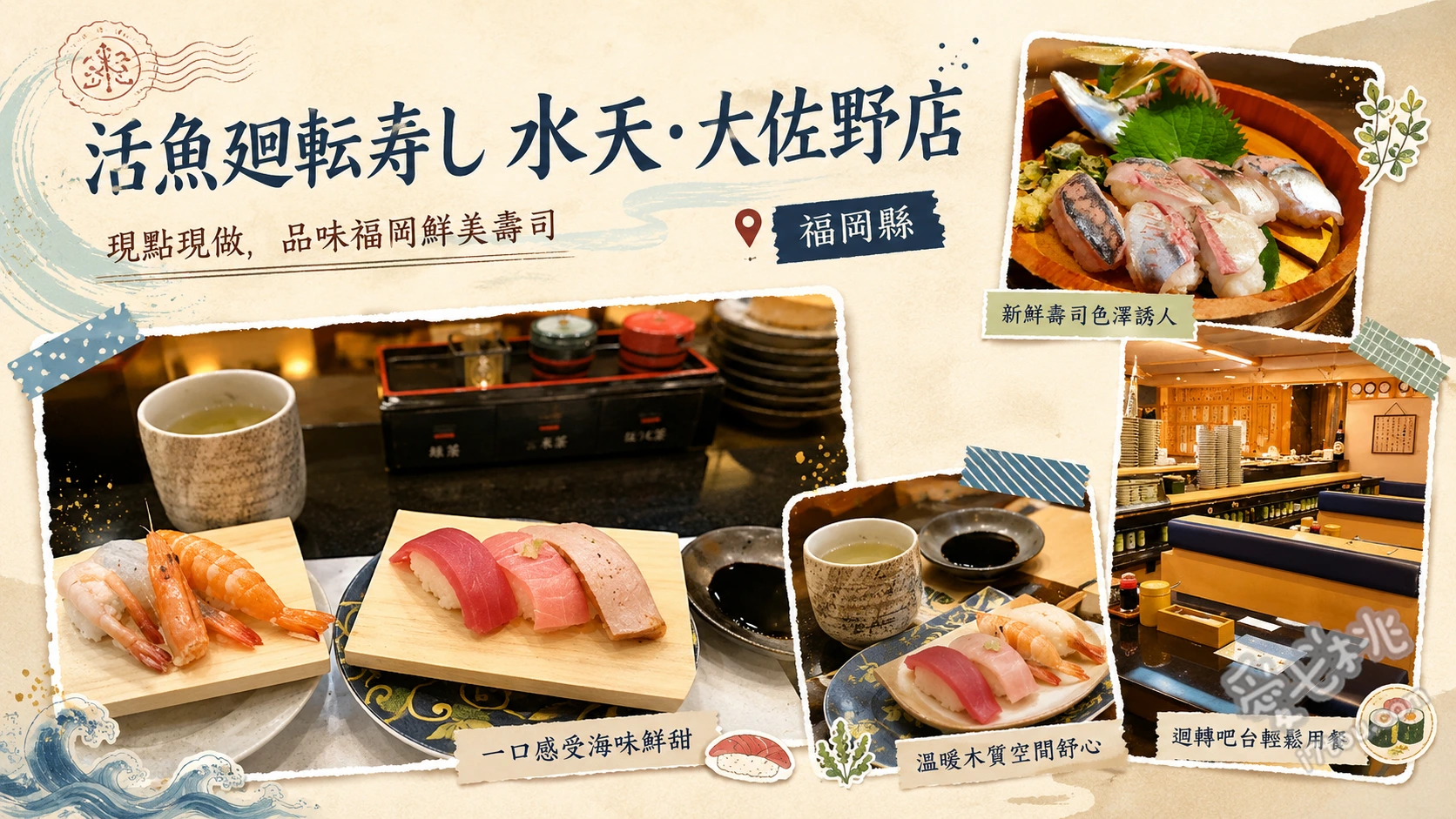 活魚廻転壽司水天太宰府店｜大分直送鮮魚的高級平價壽司 由布豪華午餐套餐、鮮魚三味拼盤、活〆煮穴子