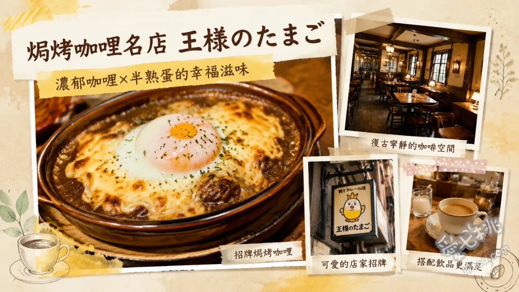 福岡門司港美食｜王様のたまご：海景露台必吃濃郁燒咖哩 王樣燒咖哩、漢堡排燒咖哩、王樣多明格拉斯蛋包飯