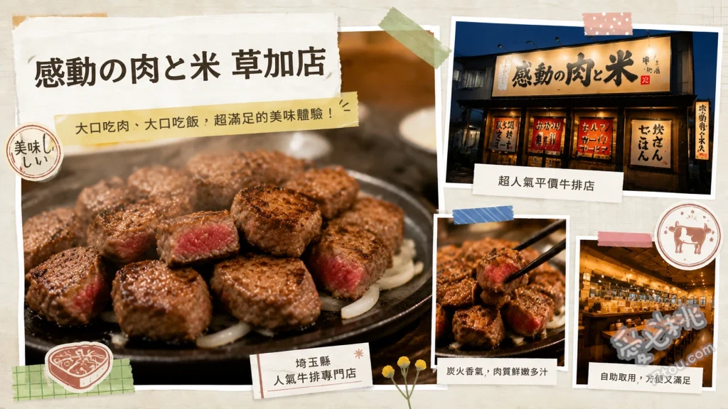 感動の肉と米 草加店｜千圓高CP值牛排與白飯吃到飽 裙邊牛排套餐、沙朗牛排套餐、雞排套餐