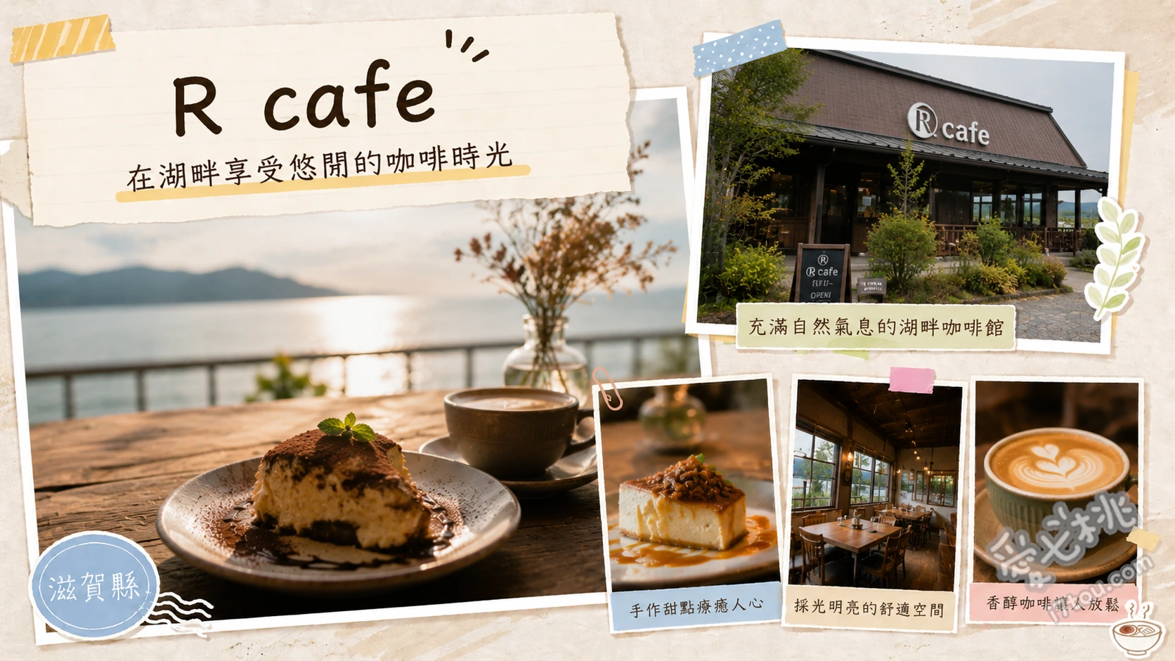 R cafe 滋賀｜琵琶湖畔絕美夏威夷風沙灘景觀咖啡廳 經典夏威夷漢堡排飯、巧克力香蕉火山鬆餅、蒜香奶油鮮蝦盤