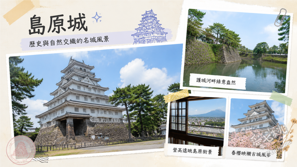 島原城｜長崎必訪日本百大名城，天守閣絕景與武將體驗 登上五樓展望所眺望有明海與雲仙岳、一樓免費體驗試穿日本武士盔甲、參觀天主教徒與島原之亂珍貴史料