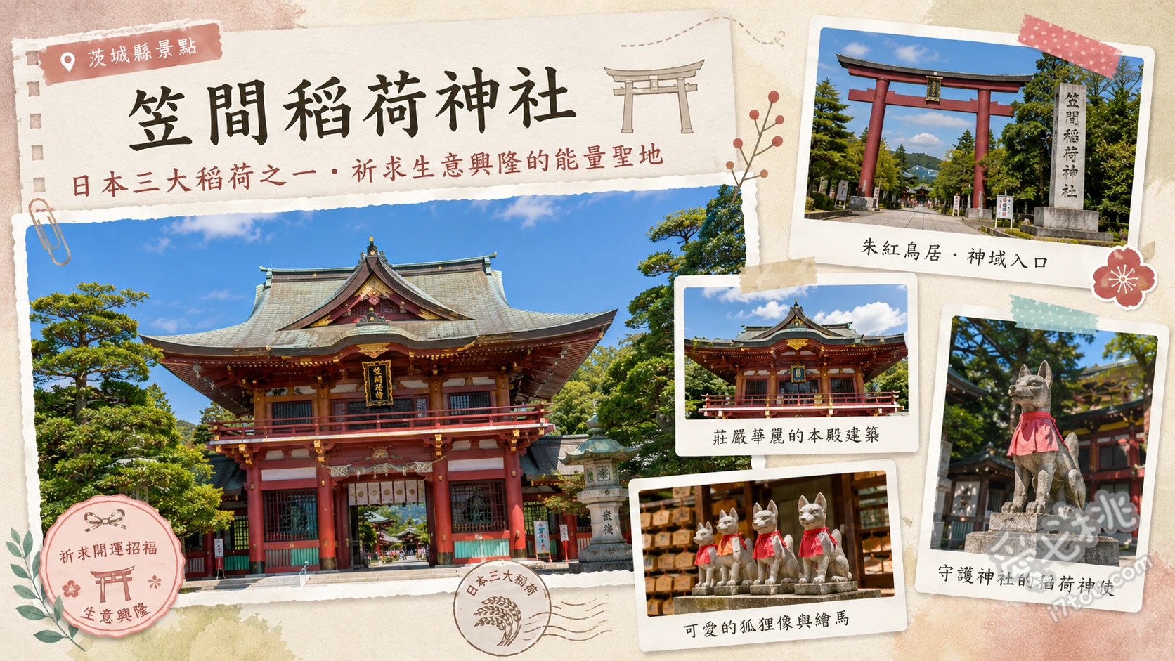 笠間稻荷神社｜日本三大稻荷之一，茨城情侶約會必訪 欣賞樹齡四百年的天然紀念物紫藤花、觀賞御本殿江戶後期的精緻木雕、尋找境內各具特色的可愛狐狸石像