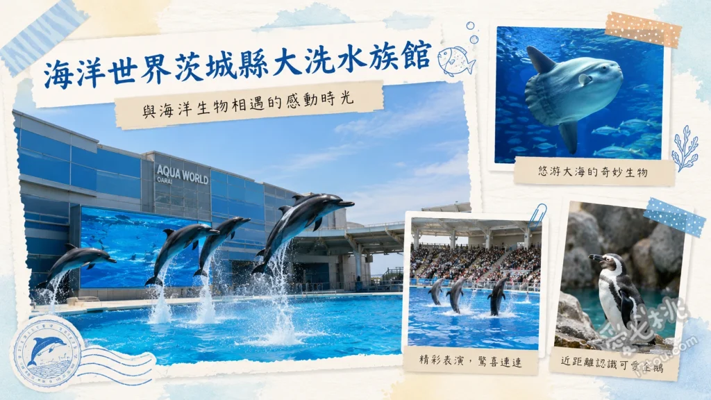 海洋世界茨城縣大洗水族館｜日本最多鯊魚！親子放電必訪 相遇海域大水槽與沙丁魚聲光秀、全日本種類最多的鯊魚與巨大翻車魚、海豚與海獅的精彩互動表演