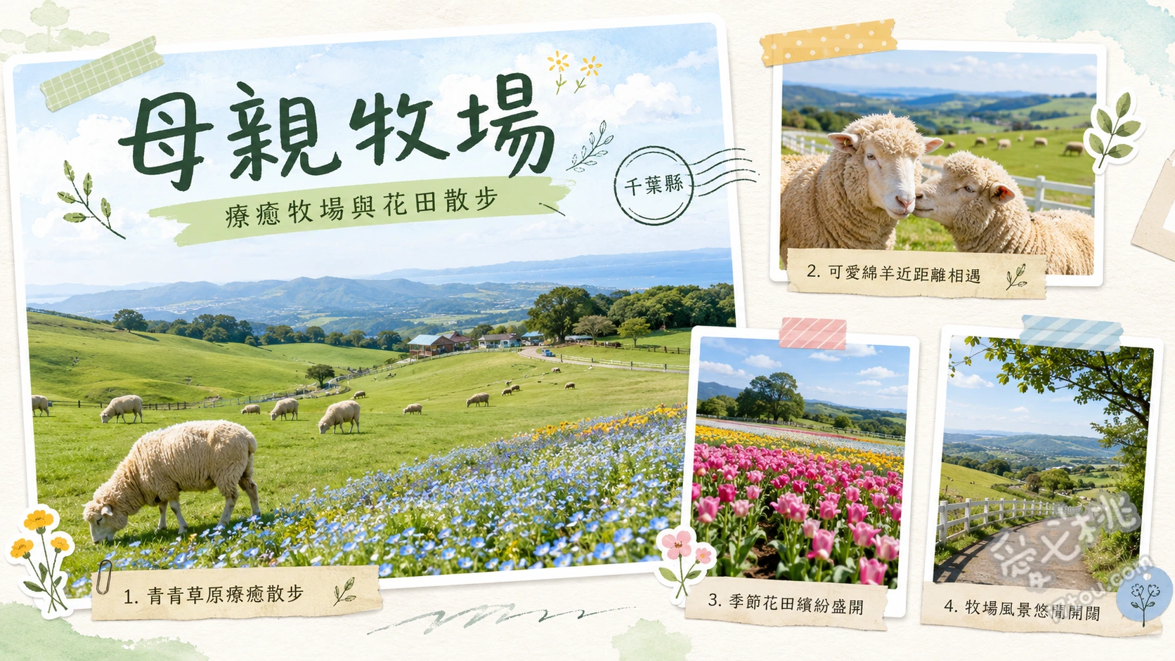 母親牧場|千葉親子必訪,賞花與動物互動的療癒樂園 綿羊大遊行與剪羊毛秀、桃色吐息與四季花海、小豬賽跑與動物餵食體驗