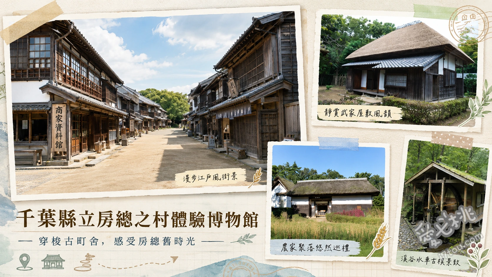 千葉縣立房總之村｜穿和服穿越江戶，親子高CP值體驗博物館 江戶時代商家老街與武家屋敷、千代紙蠟燭與傳統手工藝DIY、和服與忍者角色扮演體驗