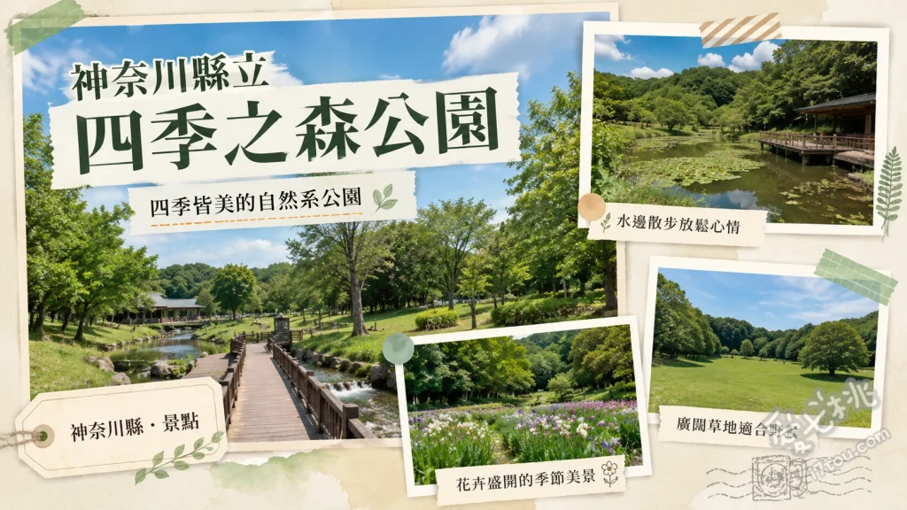 神奈川縣立四季之森公園｜橫濱親子大溜滑梯與賞螢秘境 體驗依山勢而建的巨型超長溜滑梯、夏季限定的自然風貌戲水池、初夏菖蒲園與夜間賞螢
