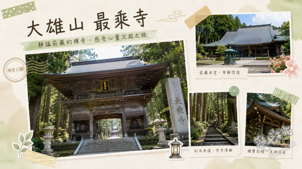 大雄山最乘寺｜神奈川天狗傳說秘境，絕美紅葉與奧之院參拜指南 尋找守護寺院的巨大鐵木屐與天狗雕像、挑戰三百五十四階陡峭石梯登頂奧之院、漫步於萬棵樹齡超過五百年的古杉木參道