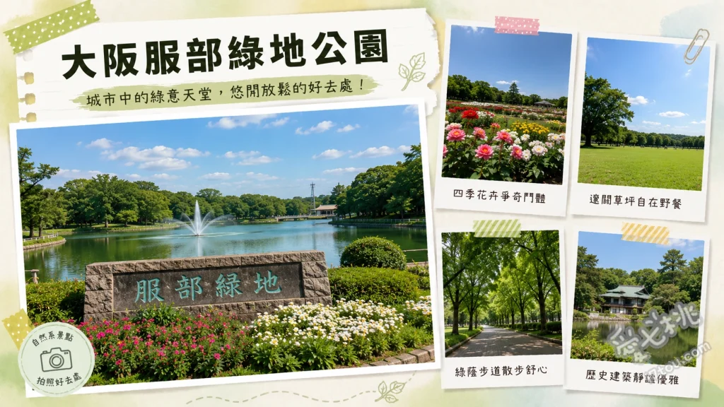 大阪服部綠地公園｜在地人私藏賞櫻野餐與超大親子樂園 兒童樂園大型滾輪溜滑梯、日本民家集落博物館、圓形花壇四季花海