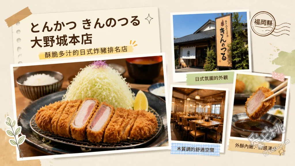 九州福岡必吃！きんのつる大野城店｜肉舖直營高CP值炸豬排 特選里肌炸豬排定食、大野城特惠綜合炸物定食、炸豬排與唐揚雞雙拼定食