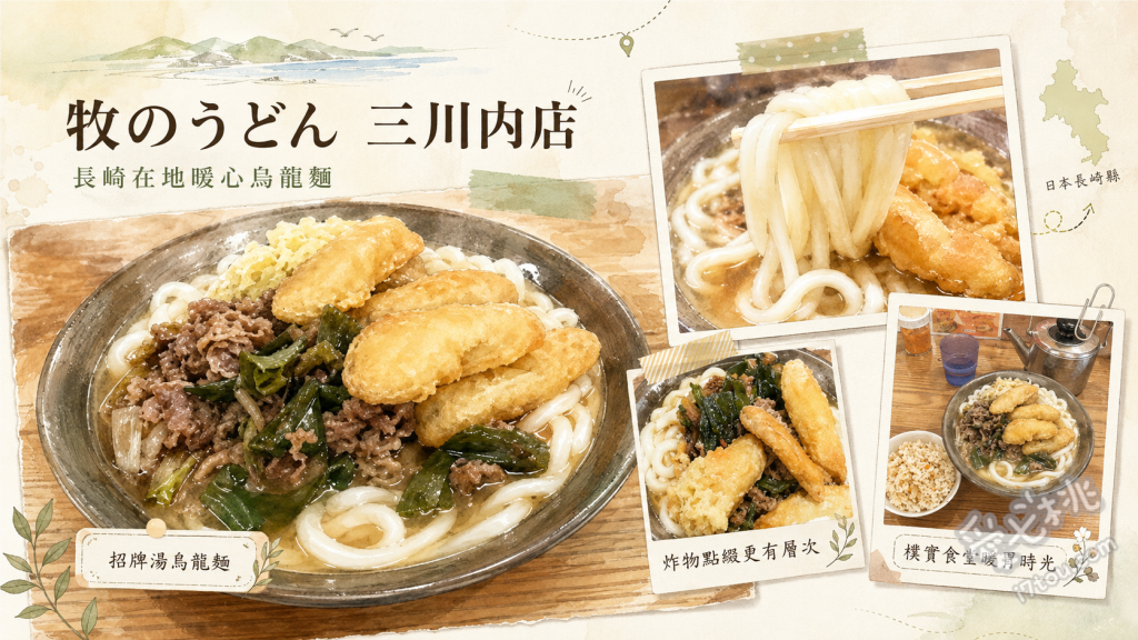 牧のうどん三川內店｜長崎必吃福岡靈魂美食，無限加湯軟Q烏龍麵 肉牛蒡天婦羅烏龍麵、雞肉飯、兒童迷你套餐