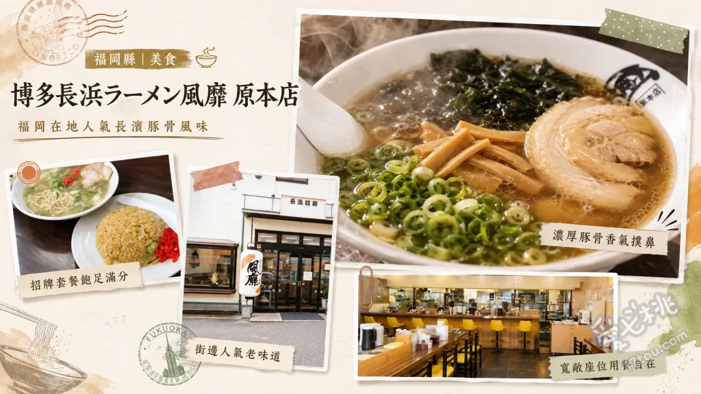 福岡早良區美食｜博多長濱拉麵風靡原本店：在地人排隊的濃郁豚骨拉麵 半分炒飯套餐B、拉麵定食、濃郁豚骨拉麵