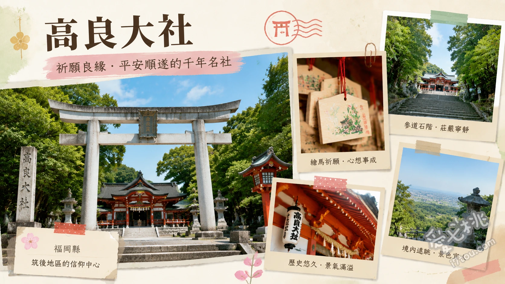 福岡久留米高良大社｜飽覽絕美百萬夜景與九州最大級社殿 131階除厄石階與單軌纜車、九州最大級朱紅本殿、展望台百萬夜景與夕照