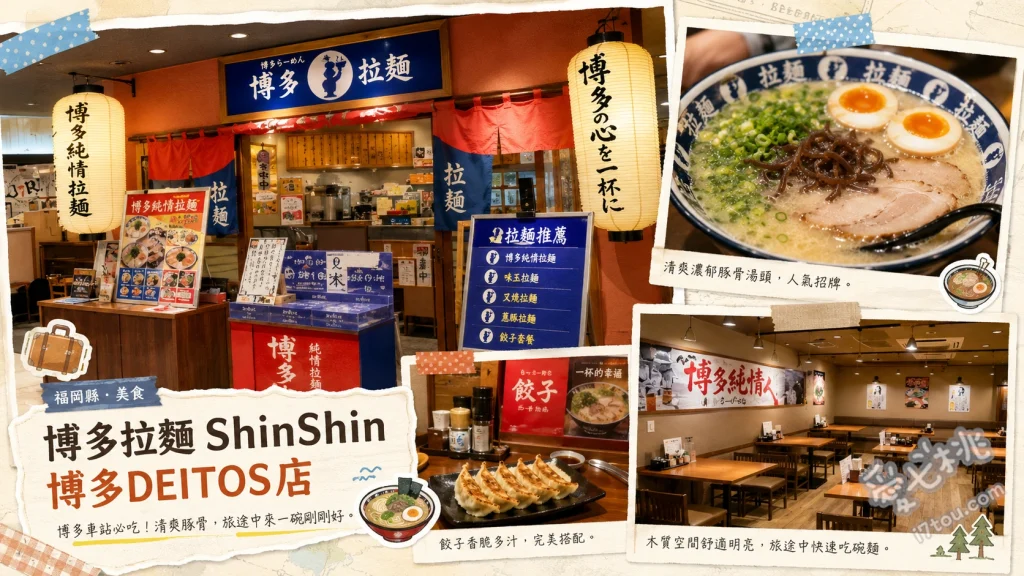 博多拉麵ShinShin博多DEITOS店｜車站必吃純情豚骨 博多Shin-Shin拉麵、鐵板烤拉麵、博多一口餃子