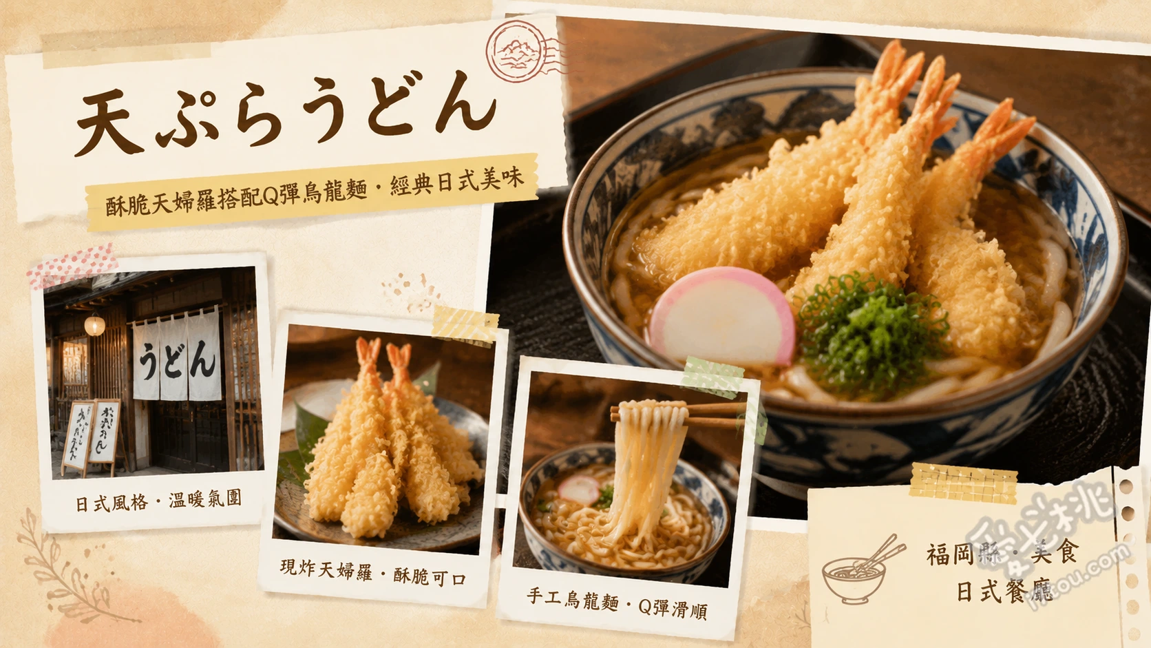 福岡唐人町天ぷらうどん｜在地人激推的平價烏龍麵老店 野菜天婦羅烏龍麵、炸牛蒡烏龍麵、蝦子天婦羅烏龍麵