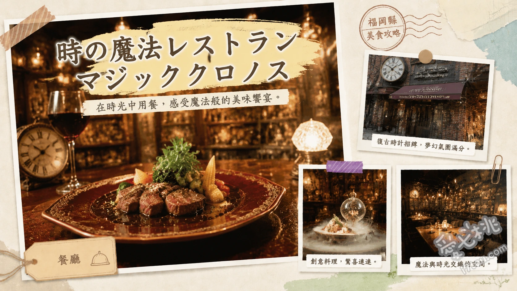 福岡時の魔法餐廳 マジッククロノス｜超驚艷魔術秀與美食饗宴 義大利肉醬麵、瑪格麗特披薩、綜合香腸拼盤