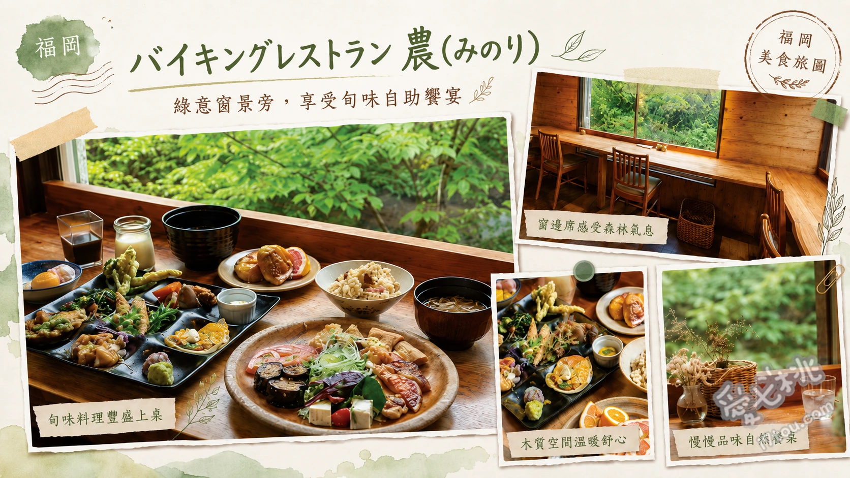 福岡早良區美食推薦｜みはる荘「農」山林秘境野菜自助餐 現做茄子田樂、早良特產炸雞塊、自家製嶺岡豆腐