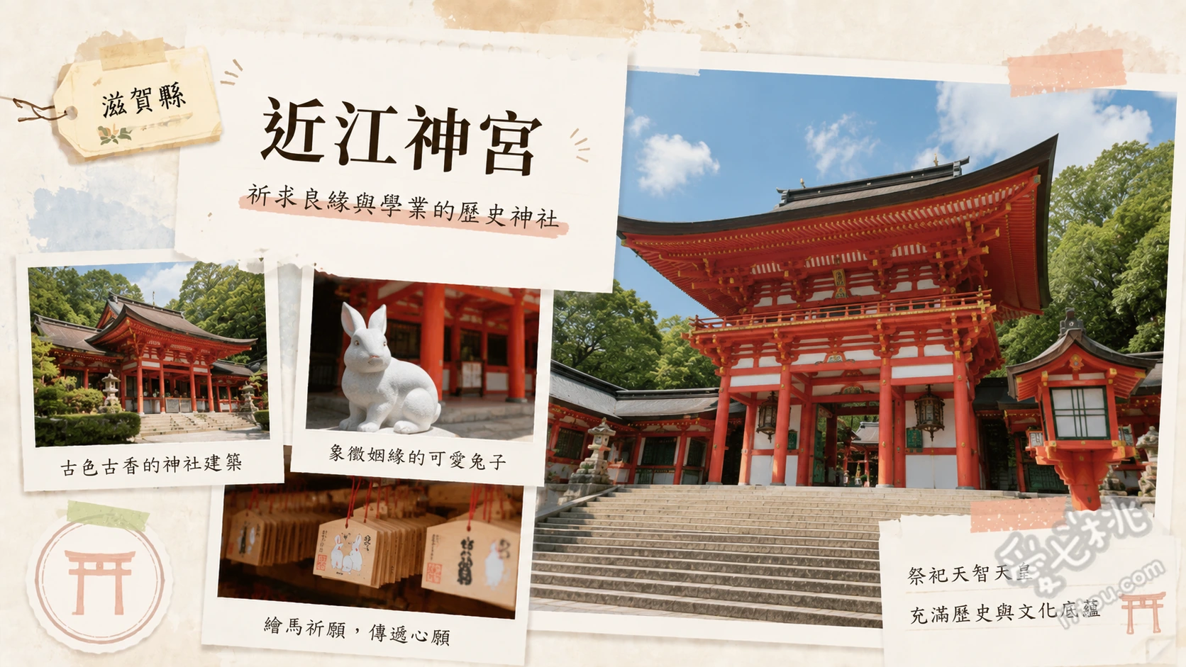 近江神宮|滋賀大津必訪景點,花牌情緣聖地與絕美朱紅樓門 在標誌性的朱紅色樓門與長階梯前拍下絕美合影、參觀時計館寶物館欣賞日本最古老級別的懷錶與水時鐘、前往近江勸學館朝聖競技歌牌的真實場景