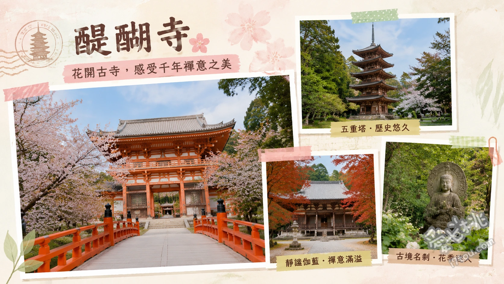 京都醍醐寺｜豐臣秀吉最愛的世界遺產，賞櫻與賞楓絕景全攻略 欣賞國寶五重塔與金堂的歷史建築細節、漫步秀吉親自設計的「三寶院庭園」、秋季於「林泉」拍攝弁天堂與紅葉倒影