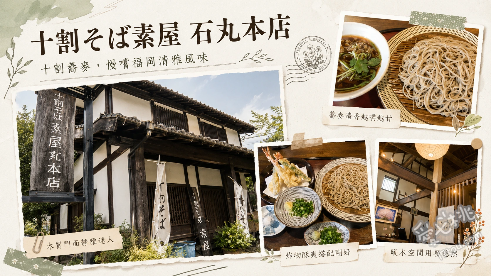 十割そば 素屋 石丸本店|福岡西區必吃百年風情純蕎麥麵 天婦羅竹簍蕎麥麵、鰻魚丼與蕎麥麵套餐、蕎麥屋自然豚炸豬排丼
