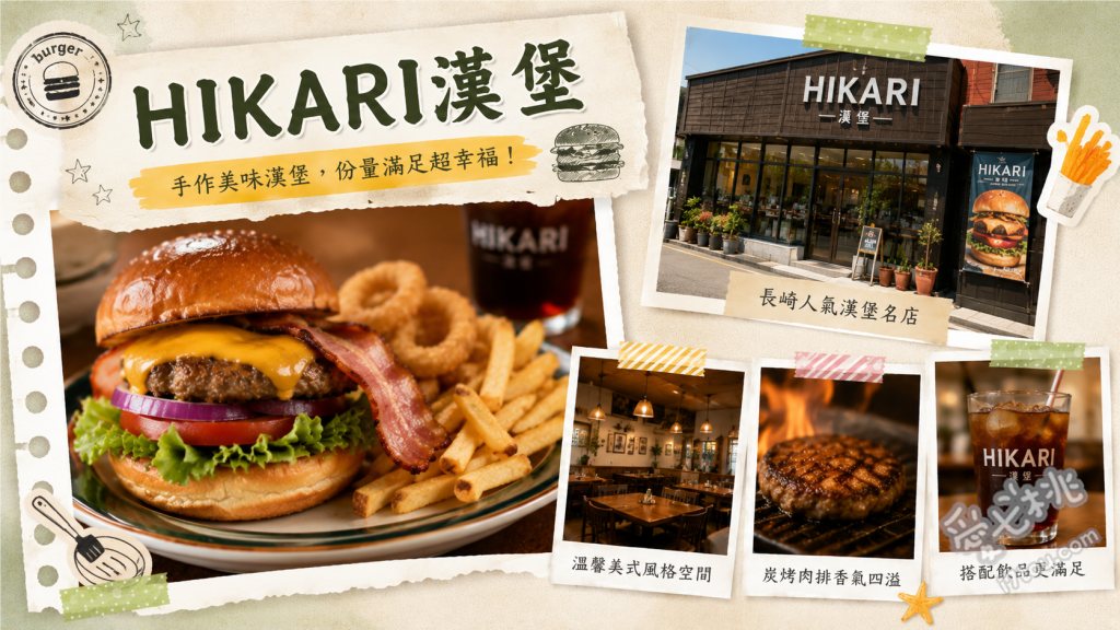 HIKARI漢堡佐世保五番街店｜長崎必吃人氣老字號佐世保漢堡 特製漢堡、巨無霸雞肉特製漢堡、炸起司球