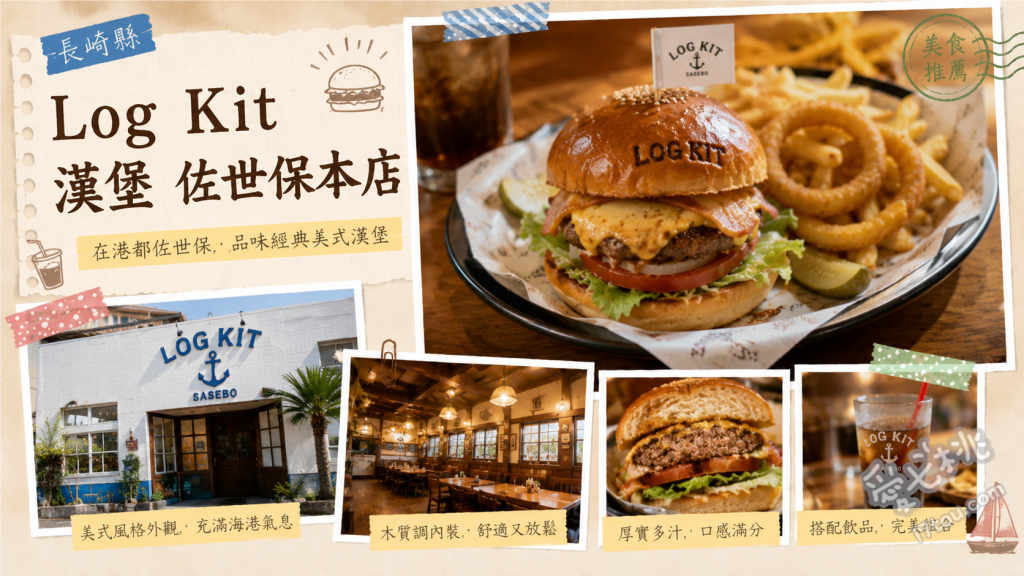 Log Kit 漢堡 佐世保本店｜長崎必吃巨無霸美式漢堡 特製漢堡、培根蛋漢堡、女士套餐