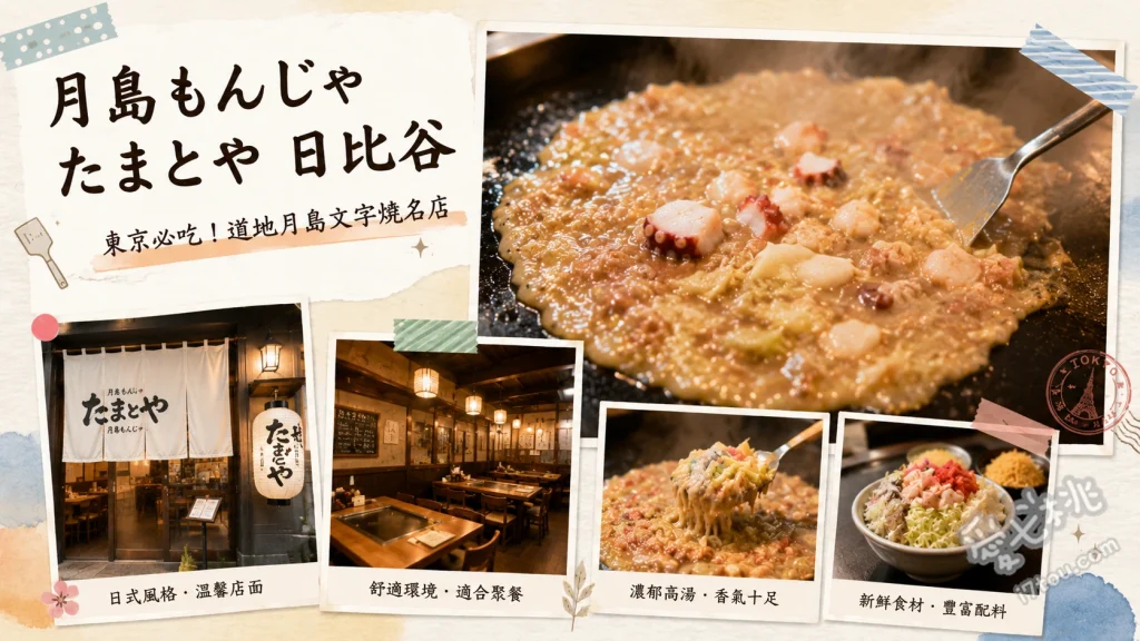 月島もんじゃ たまとや 日比谷｜有楽町高架下必吃文字燒 明太子麻糬文字燒、墨魚汁文字燒、和牛牛筋蔥蛋文字燒
