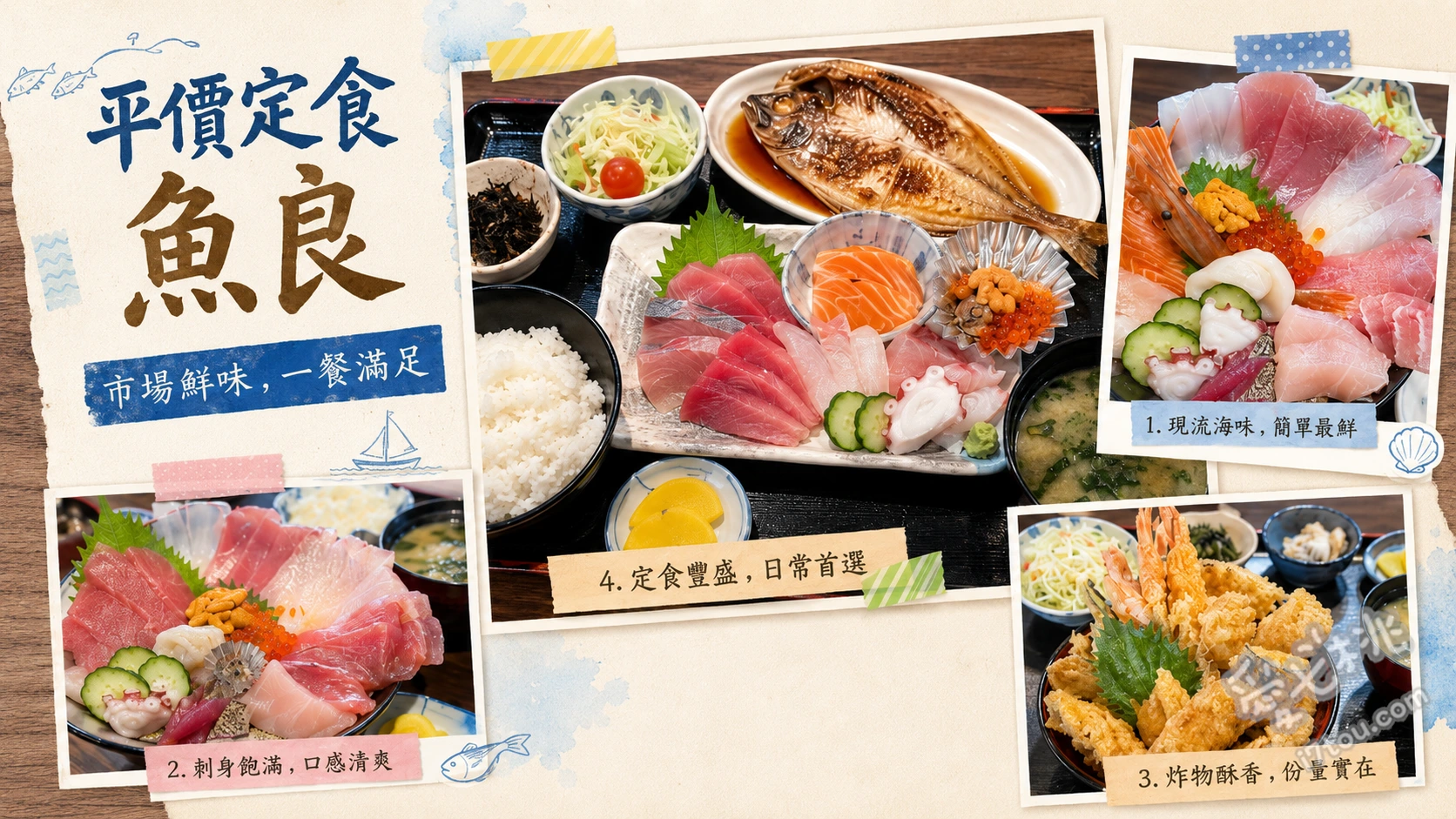 熊本田崎市場隱藏版美食｜平價定食魚良，高CP值海鮮丼推薦 招牌海鮮丼、生魚片定食、每日限量海膽丼