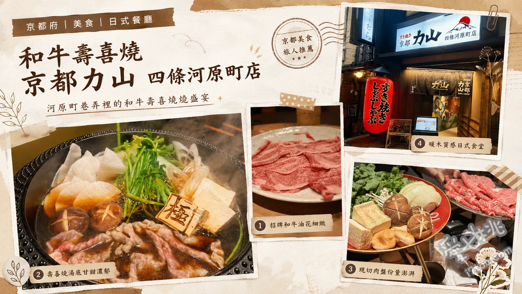 和牛壽喜燒京都力山四條河原町店｜極致桌邊服務和牛饗宴 力山套餐（A5黑毛和牛）、富士套餐（黑毛和牛）、特色角壽喜燒（骰子牛）