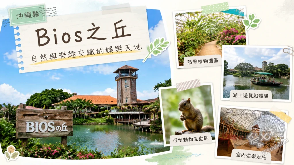 沖繩Bios之丘｜亞熱帶森林親子秘境，搭水牛車與巨型鞦韆 大龍池叢林遊湖船（含傳統琉球舞蹈表演）、牽小山羊散步與體驗傳統水牛車、大草皮區巨型原木鞦韆與攀爬設施