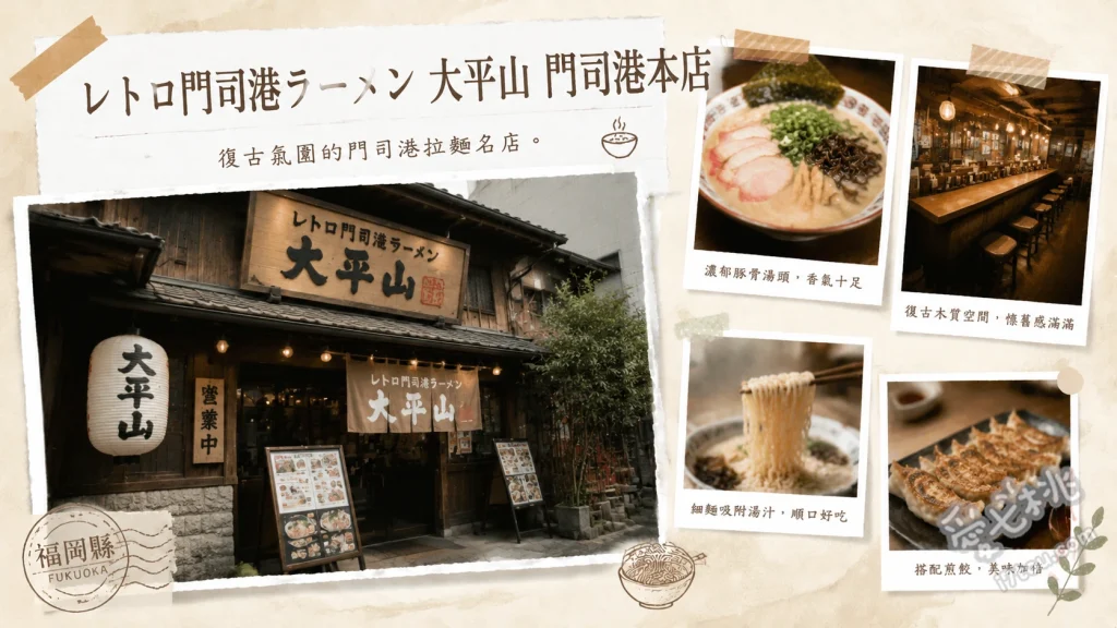 門司港大平山拉麵本店｜在地人激推的60年豚骨醬油老店 大平山拉麵、招牌筍乾麵、豚軟骨麵