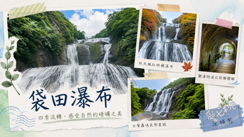 袋田瀑布｜日本三大名瀑，四段落差絕景與冬季限定冰瀑奇觀 第一與第二觀瀑台、光之觀瀑隧道、溪谷吊橋與自然步道