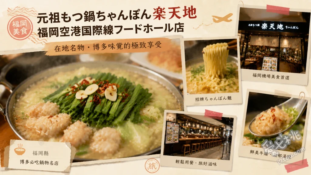 元祖牛腸鍋樂天地 福岡機場國際線｜候機必吃神級美食 牛腸鍋強棒麵、元祖博多牛腸鍋、博多牛腸章魚燒