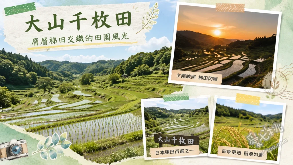 大山千枚田｜東京近郊絕美秘境，千葉鴨川日本百選梯田 375塊階梯狀天水田絕景、秋冬限定「梯田之光」LED點燈、梯田觀景台日出與夕陽