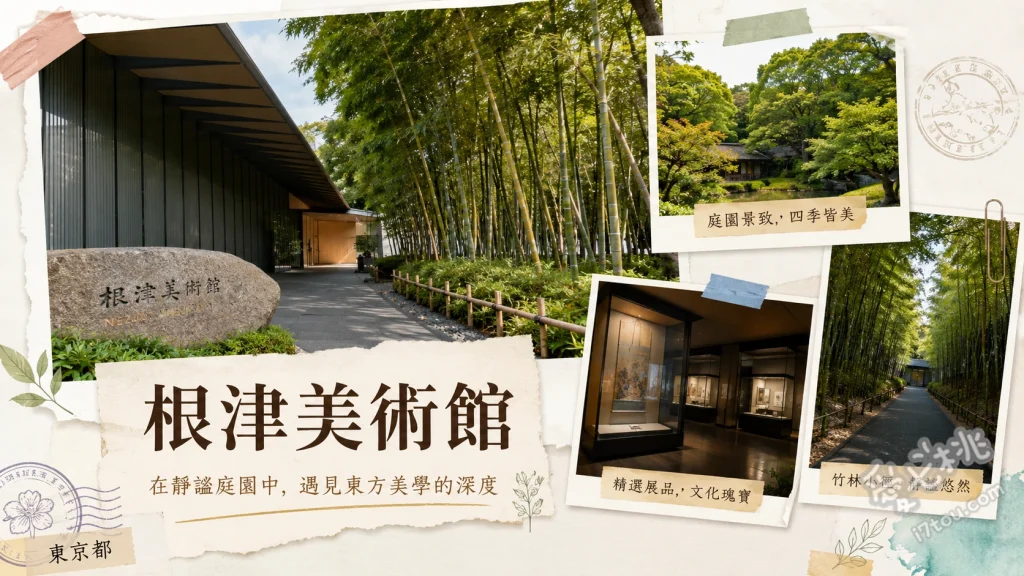 根津美術館｜東京表參道必訪，隈研吾建築與絕美日本庭園 隈研吾設計的竹林步道與建築外觀、佔地17,000平方公尺的池泉迴遊式日本庭園、國寶級古美術品與春季限定展出《燕子花圖屏風》