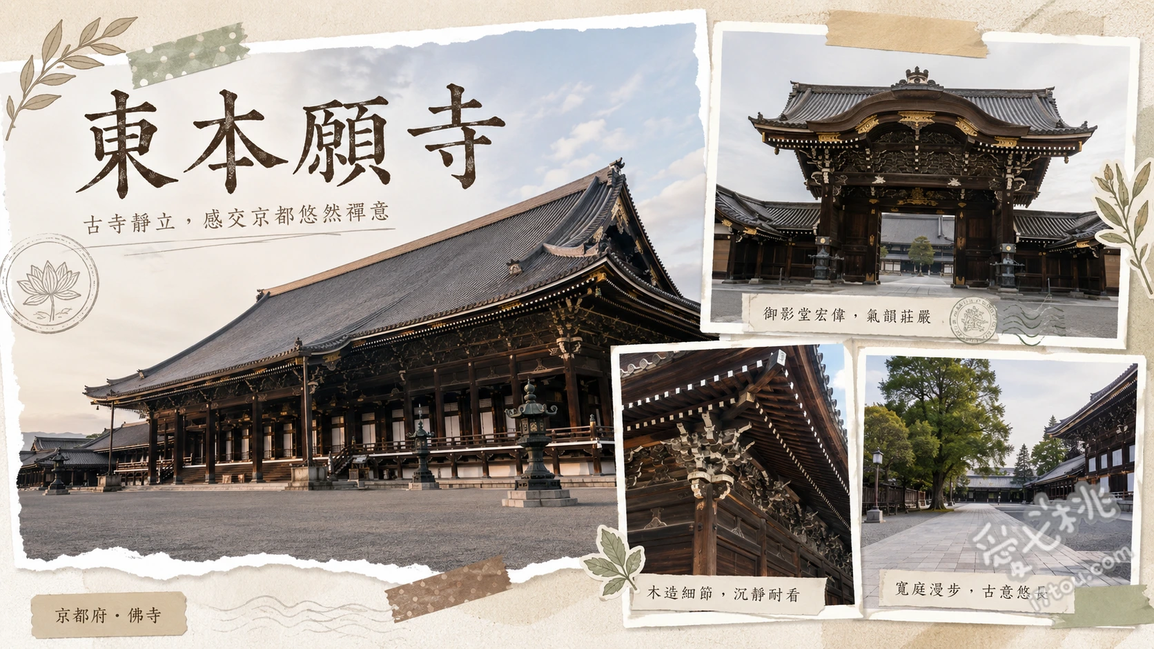 東本願寺｜京都車站旁的世界最大級木造建築與絕美銀杏 參觀世界最大級木造建築「御影堂」、欣賞秋季限定的金黃銀杏與京都塔同框美景、漫步於壯觀的「御影堂門」與木造長廊