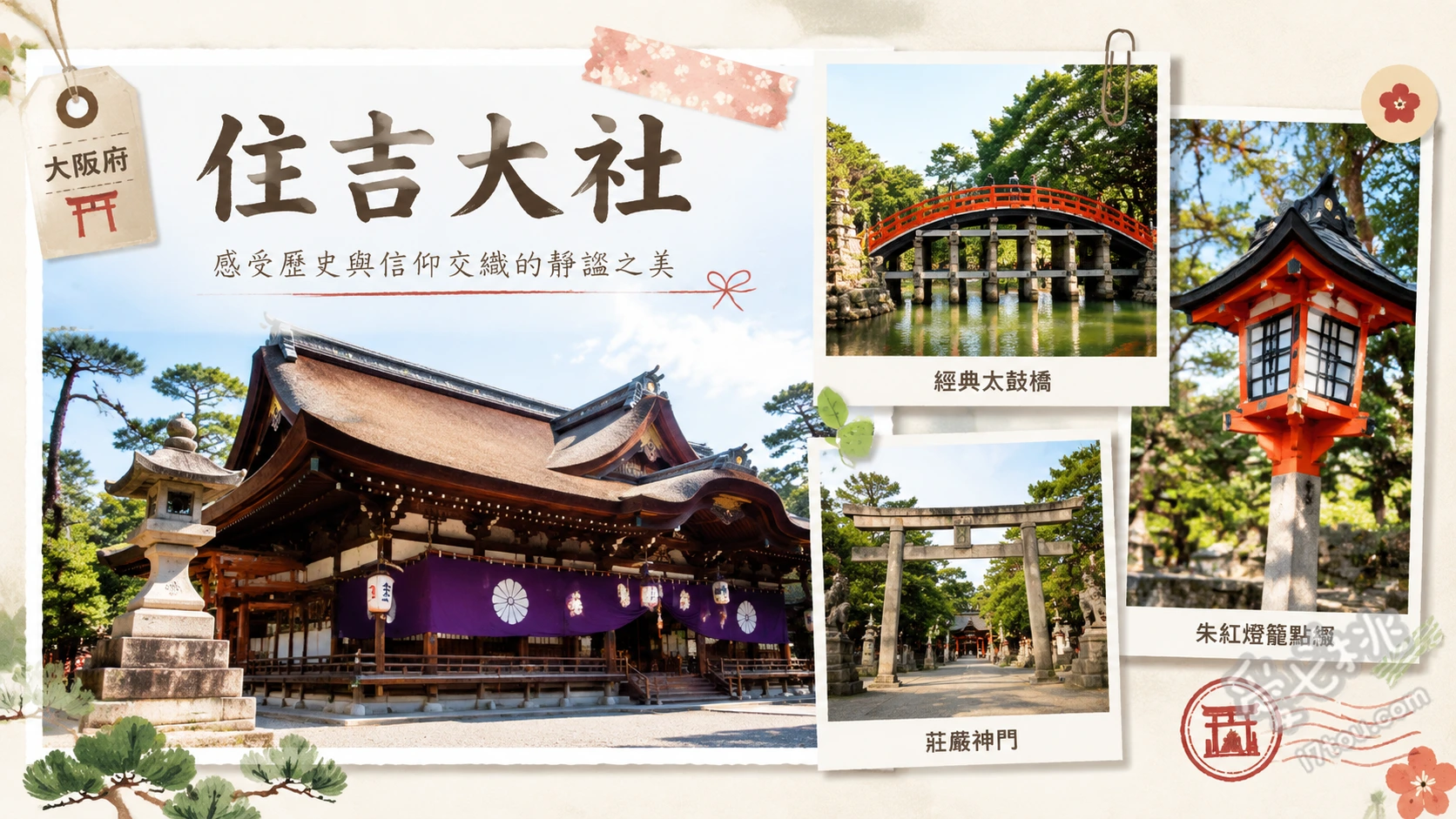 大阪住吉大社｜找五大力石求好運、絕美太鼓橋與百年路面電車 挑戰橫跨星池的絕美太鼓橋、在五所御前尋找五大力三顆神石、參拜國寶級住吉造本殿與楠珺社招福貓