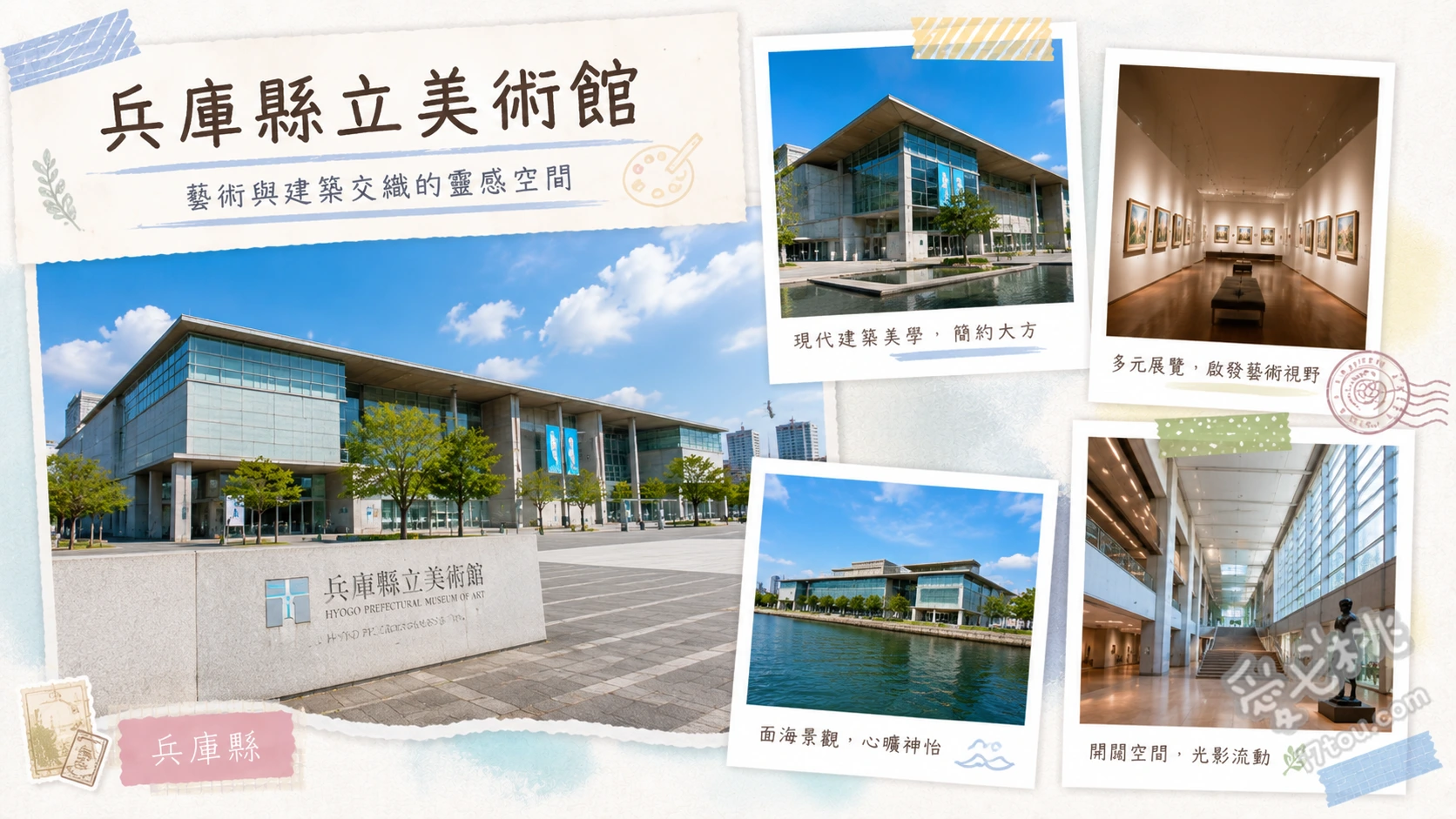 兵庫縣立美術館|安藤忠雄打造的清水模藝術迷宮與青蘋果 尋找海側甲板上的巨大青蘋果、在海螺狀圓形露台拍攝清水模光影、參觀免費的Ando Gallery建築模型