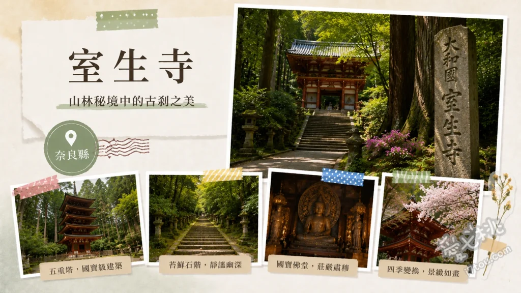 奈良室生寺｜隱身山谷的女人高野，絕美五重塔與四季幽靜約會 漫步初夏限定的浪漫紫陽花迴廊、尋訪被森林環繞的日本最小國寶五重塔、挑戰林間石階前往奧之院感受靜謐氛圍