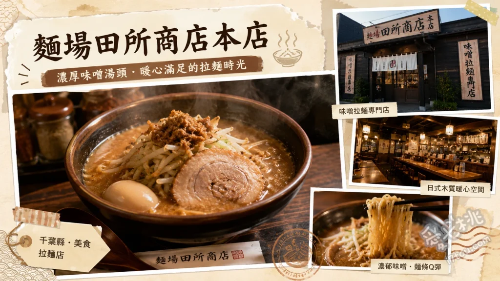 麵場田所商店本店｜千葉必吃濃厚味噌拉麵，大份量炙燒叉燒超滿足 北海道味噌炙燒叉燒拉麵、超大塊奶油配料、青森津輕味噌蔬菜拉麵