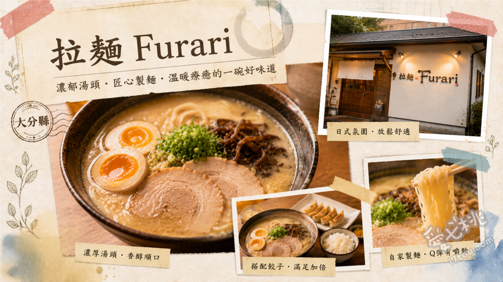 大分別府美食｜拉麵 Furari：排隊也甘願的超人氣豚骨醬油拉麵 豚骨醬油拉麵、中華拉麵、炒飯