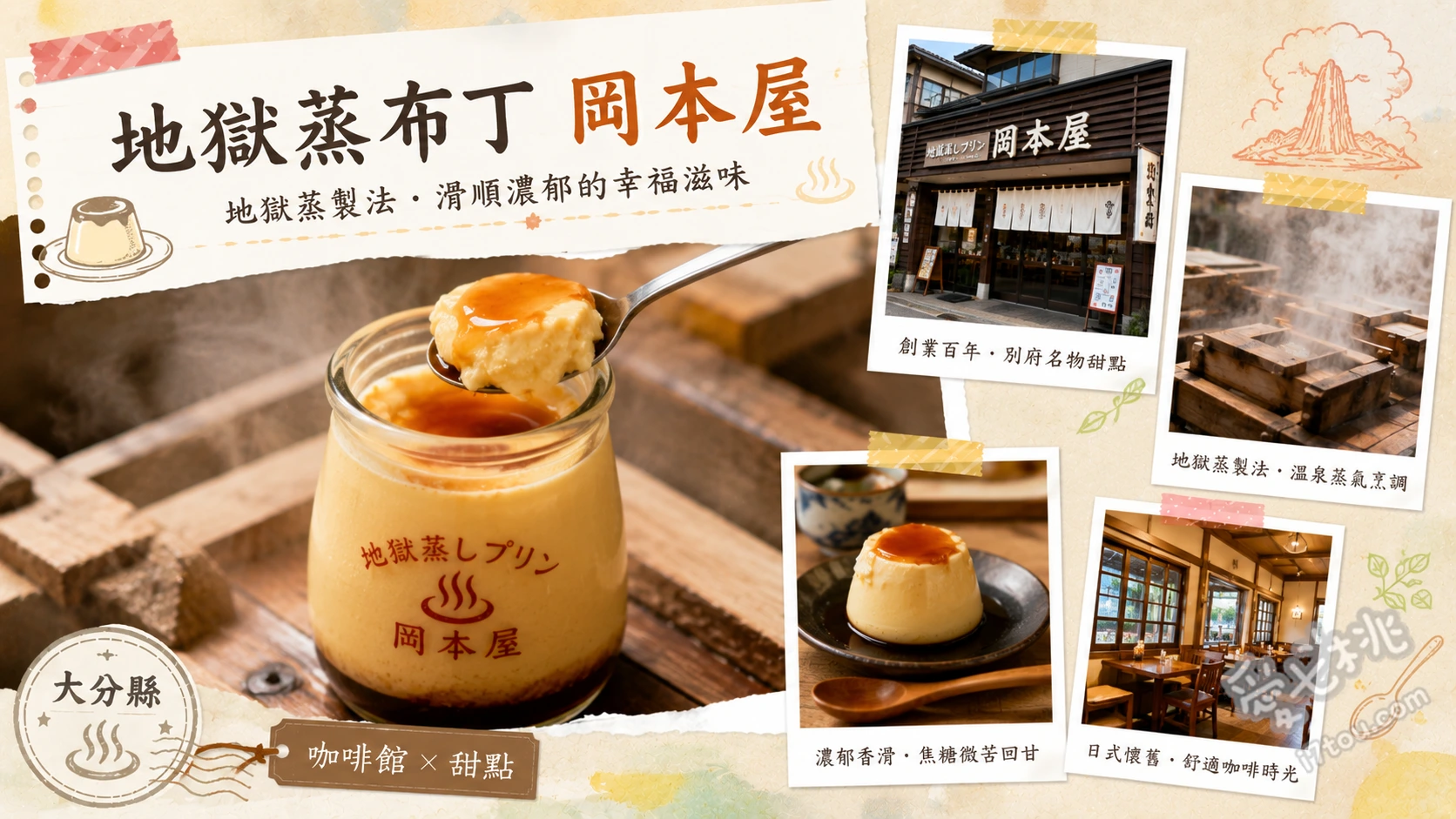 地獄蒸布丁 岡本屋｜大分美食推薦