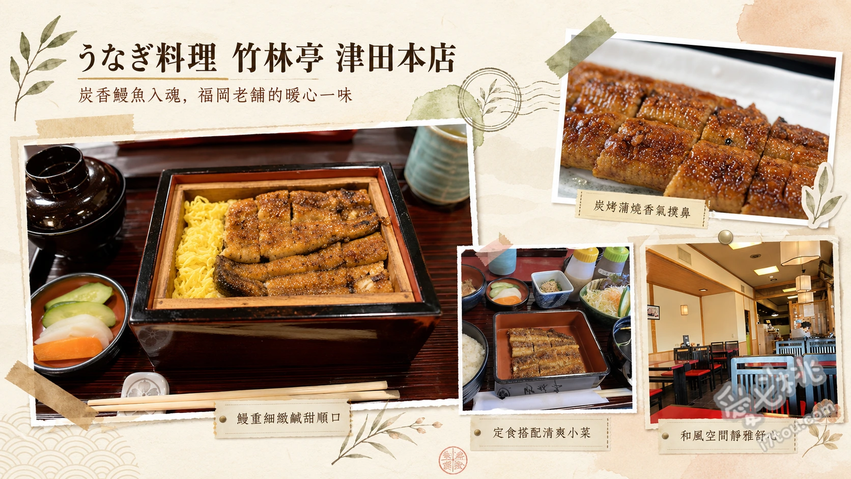 竹林亭 津田本店｜北九州高CP值國產鰻魚飯，必吃蒸籠鰻魚 特製蒸籠鰻魚飯、鰻魚三吃、白燒鰻魚定食