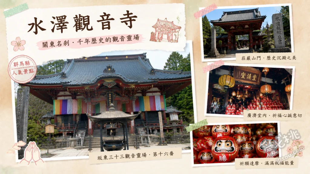 水澤觀音寺｜群馬伊香保必訪！1300年歷史古剎與轉運六角堂 轉動六角二重塔（六角堂）底座祈福、參拜本堂十一面千手觀音、秋季欣賞仁王門周邊的絕美紅葉