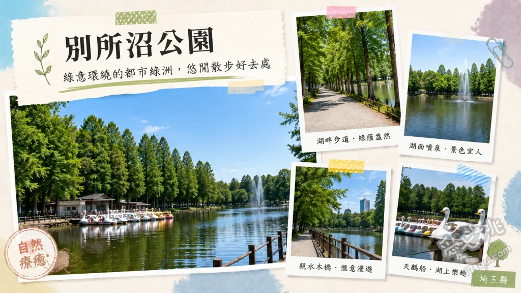 埼玉別所沼公園｜漫步水杉林與靜謐湖畔，尋訪都市裡的時光綠洲 環湖水杉林步道、別所沼弁財天與風神像、湖畔釣魚與賞鳥
