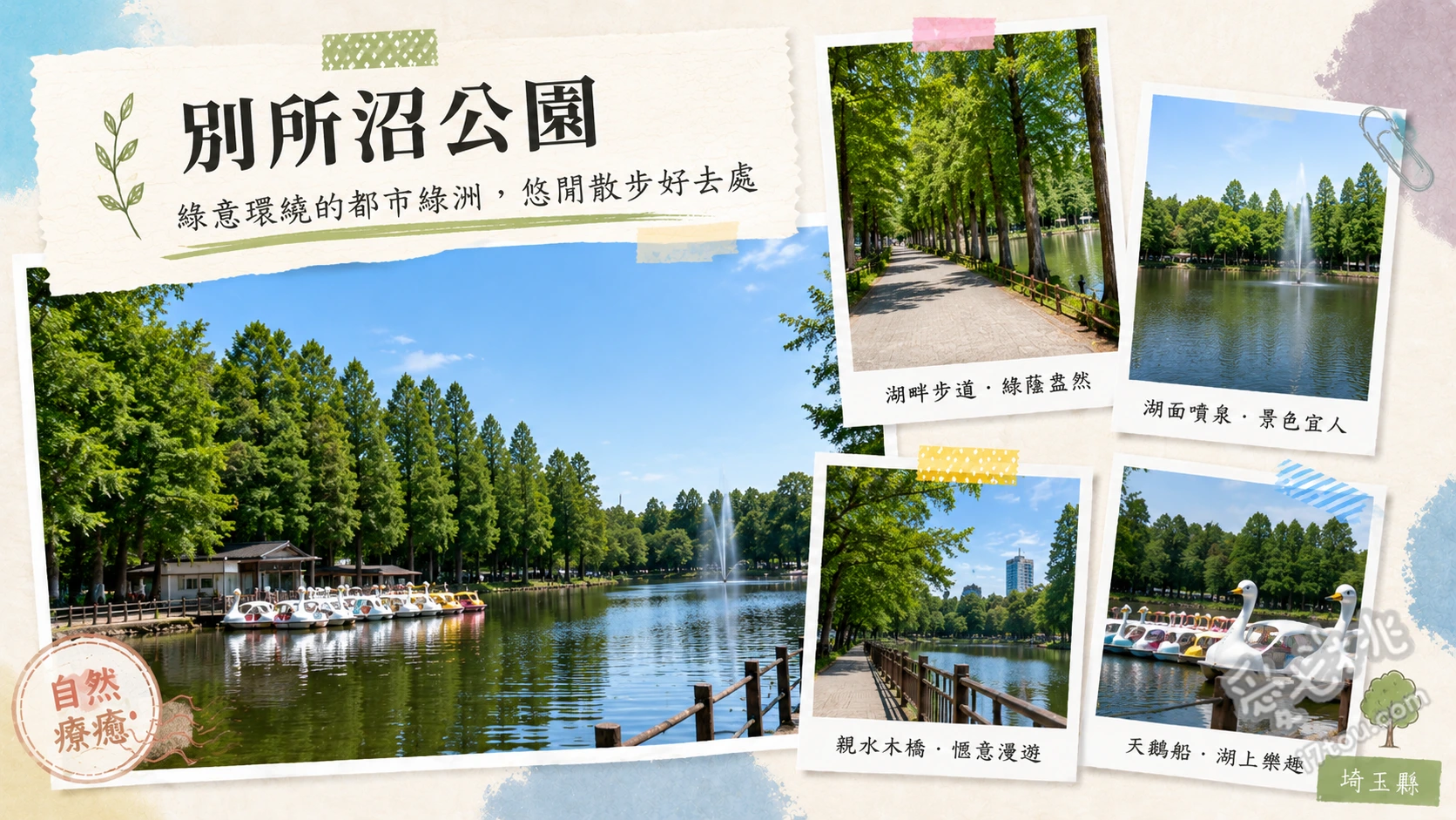 埼玉別所沼公園|漫步水杉林與靜謐湖畔,尋訪都市裡的時光綠洲 環湖水杉林步道、別所沼弁財天與風神像、湖畔釣魚與賞鳥