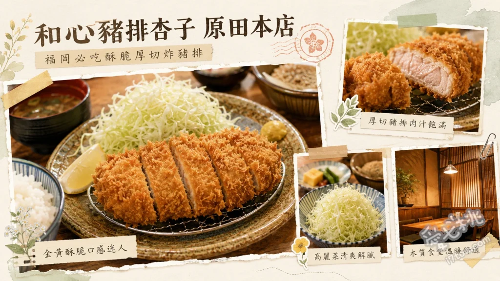 和心豬排杏子原田本店｜福岡必吃排隊炸豬排，平日限定便當超划算 平日限定30份服務便當、厚切里肌肉豬排套餐、黑豬肉特級里肌豬排套餐