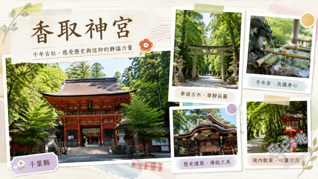 香取神宮｜千葉能量景點，東國三社巡禮與交通停車指南 欣賞1700年德川幕府建造的朱紅樓門與黑漆本殿、尋找傳說中鎮壓地震的神秘要石、漫步古木參天的表參道與櫻馬場