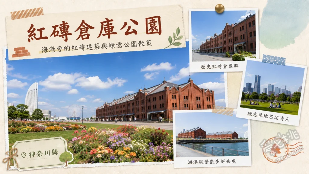 橫濱紅磚倉庫公園｜情侶約會必訪浪漫海景與百年古蹟 二樓紅磚長廊與幸福之鐘、橫濱紅磚倉庫活動廣場季節市集、面海草坪眺望橫濱海灣大橋