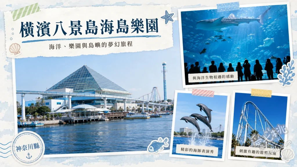 橫濱八景島海島樂園｜情侶約會必訪！水族館與海景遊樂園攻略 Aqua Museum 巨大水槽與五萬隻沙丁魚群幻影秀、Dolphin Fantasy 海豚夢幻館浪漫海底隧道、Pleasure Land 波浪雲霄飛車與高空自由落體