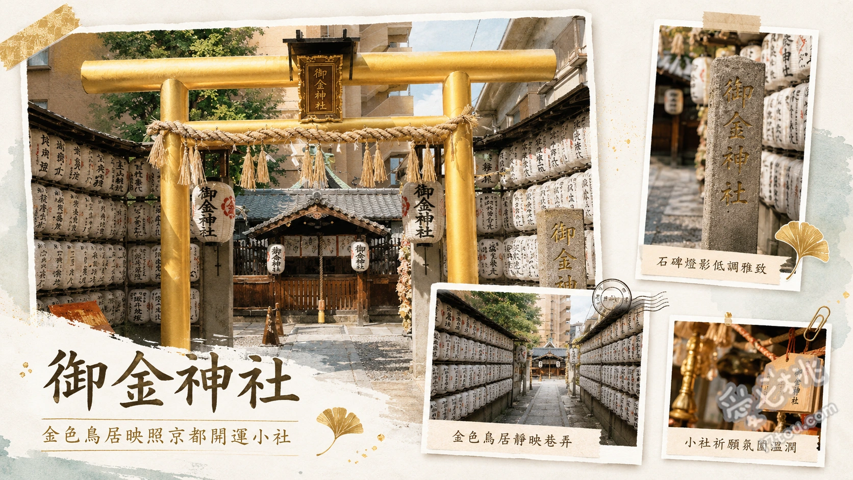 御金神社|京都最強求財聖地!必拍金色鳥居與限量福包 閃耀金箔的巨大金色鳥居、寫上心願的銀杏造型繪馬、購買極限量的純手工招財福包